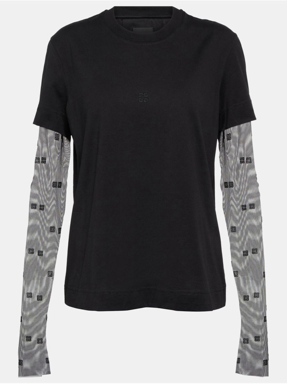 GIVENCHY - 4G tulle-sleeve T-shirt
